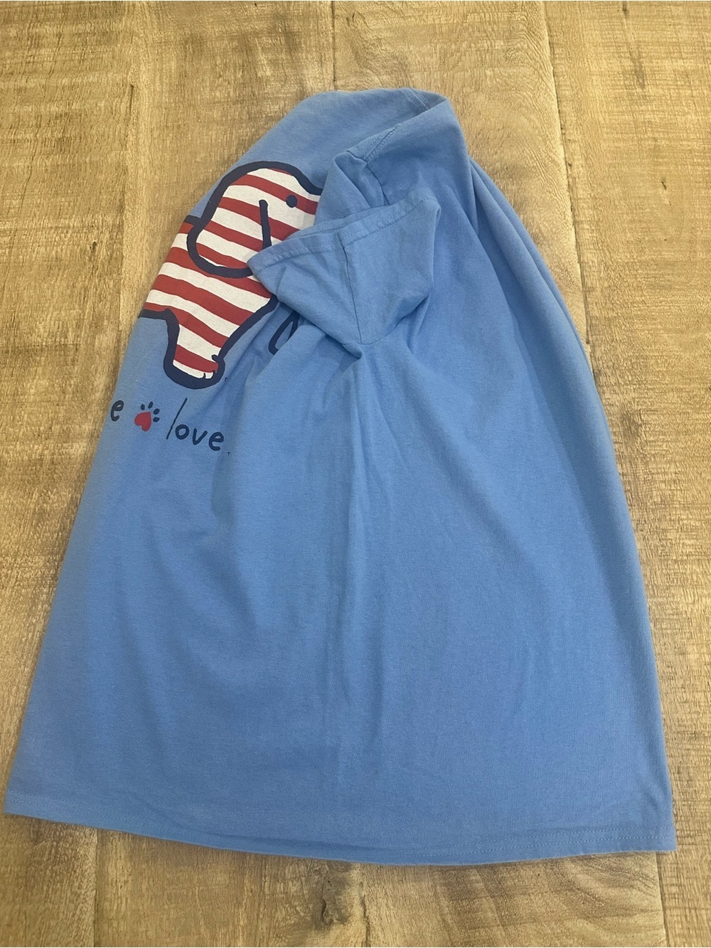 Puppie Love Patriotic Dog Graphic Tee | Washed Blue | Stars & Stripes | Size M - Picture 10 of 16